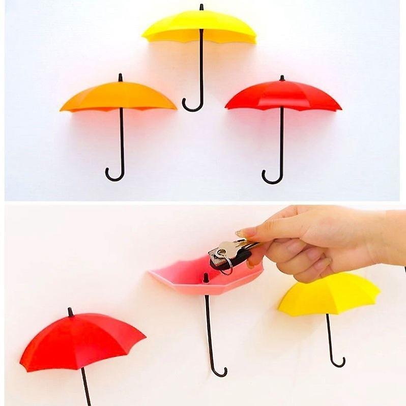 6-pack of hooks sticky hook umbrella wall stickers self-adhesive cute girly heart room layout 3D thr