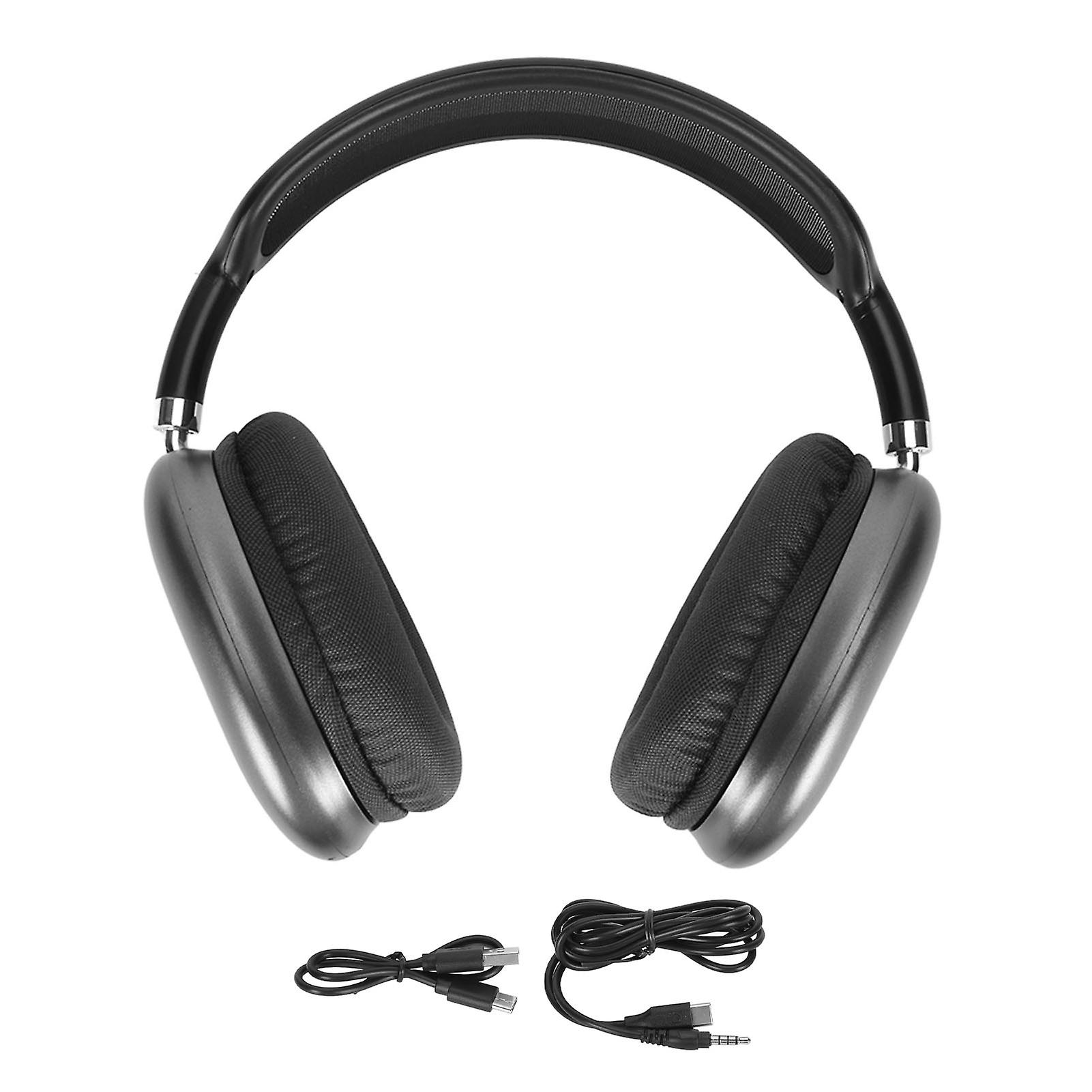 Black Wireless Bluetooth Headphones with Mic - Foldable, Adjustable, 12-Hour Playtime