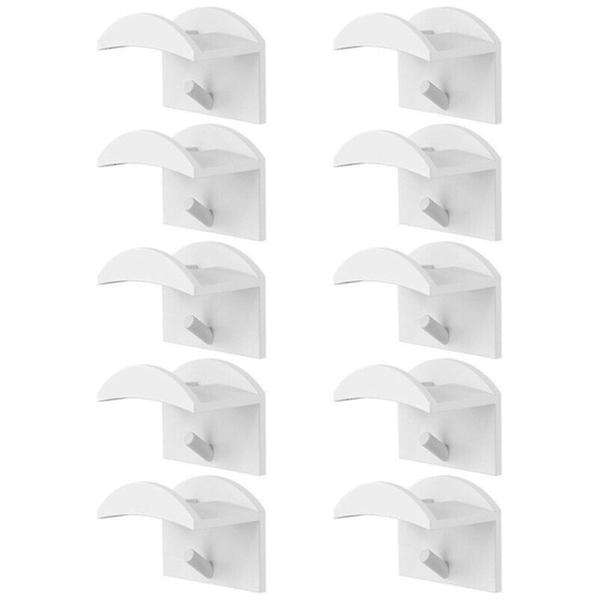 10 Pcs White Self Adhesive Hat Holder for Cap Wall Mounted Hat Shelf