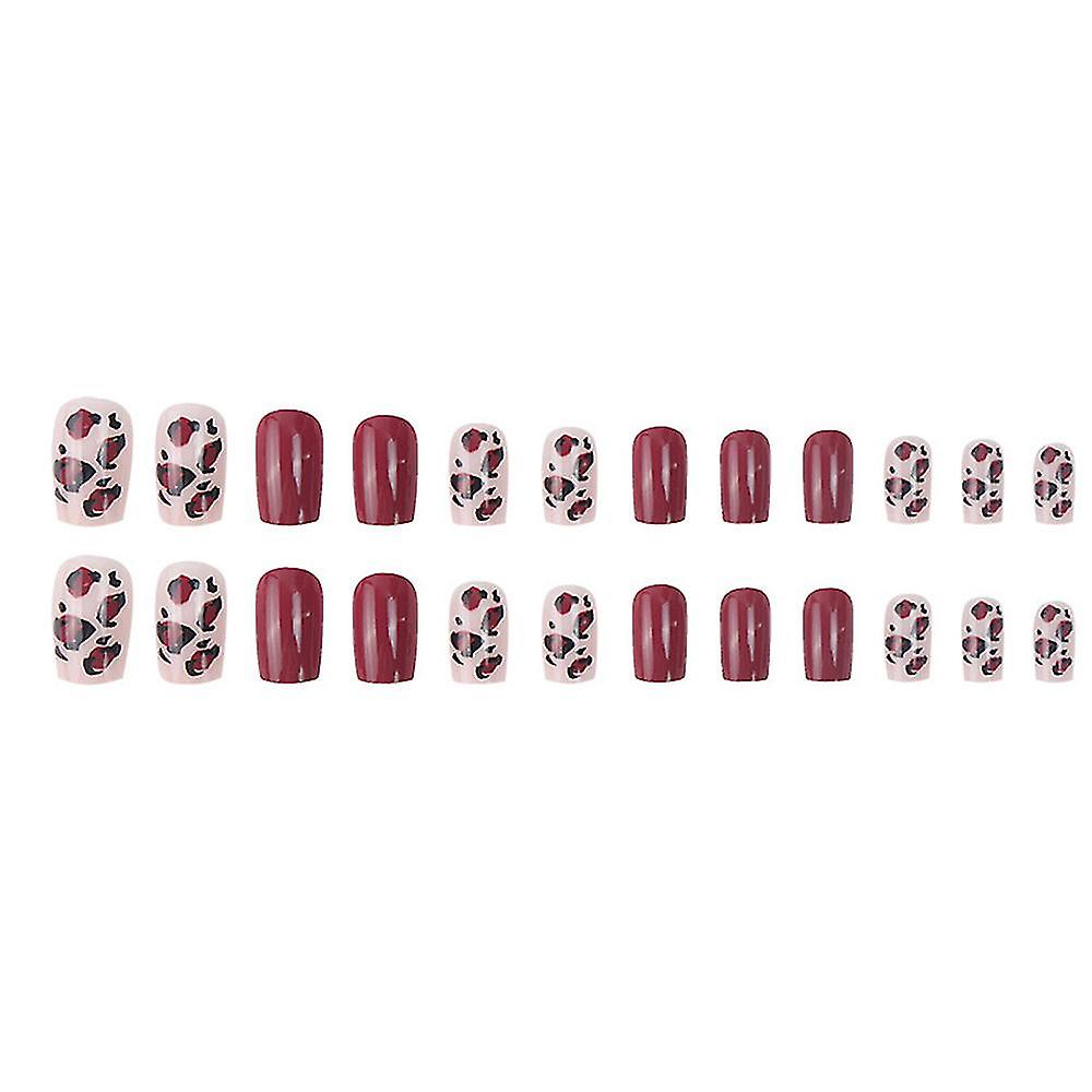 Red Leopard False Nails Sweet & Charming Reusable False Nails