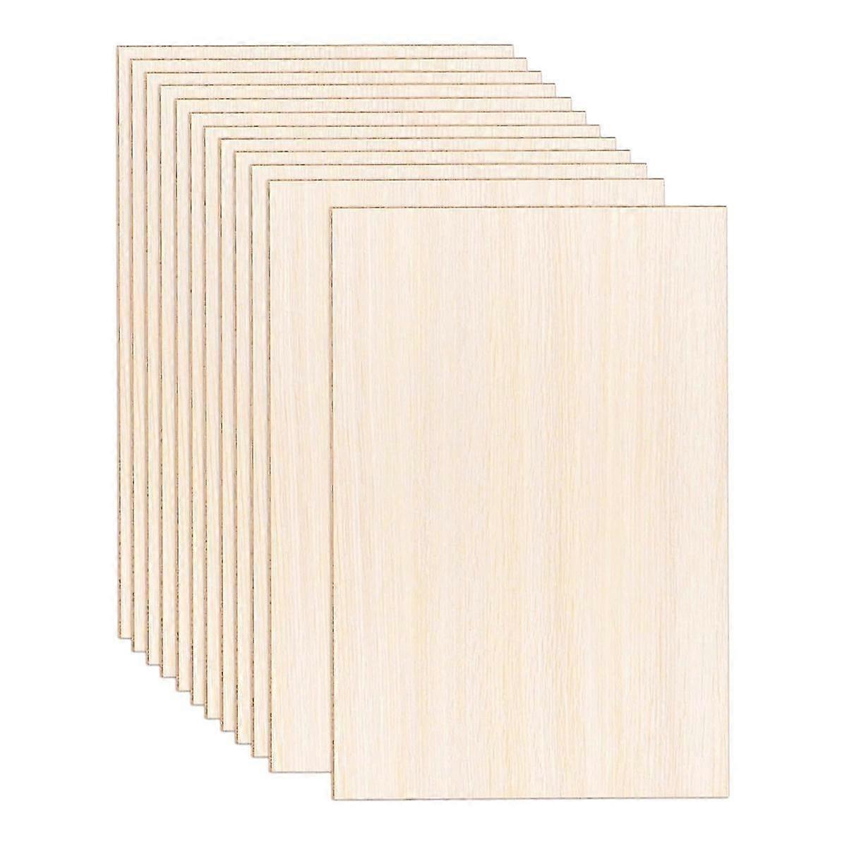 Feuilles minces de contreplaqué - 12 x 8 x 1/13 pouce Planches de carrés de bois non finies Bois de balsa (paquet de 12)