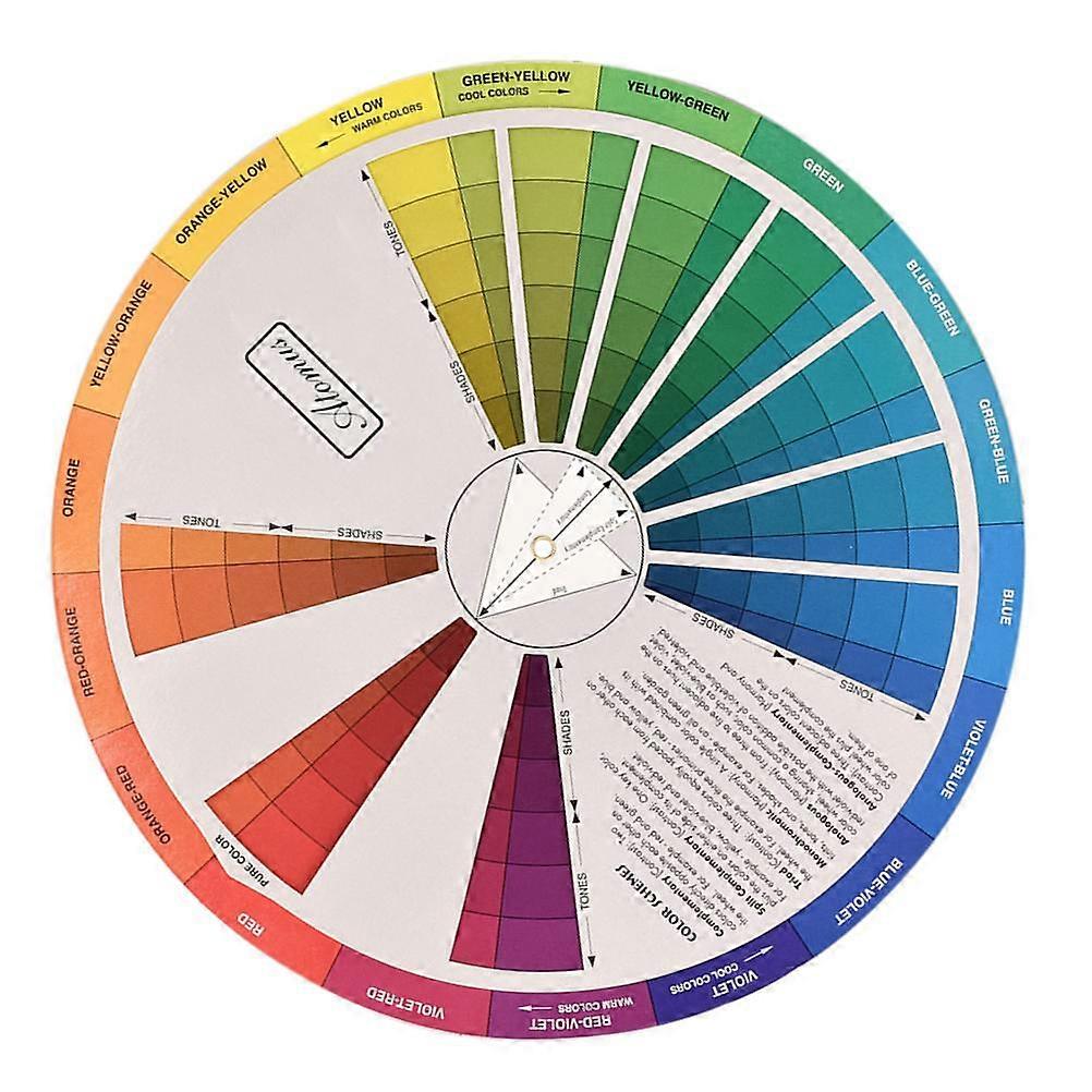 Color Wheel Chart Mixing Colour Board Paint Guide Blending Circle Makeup Artist Theory Learning Complementaryrainbow