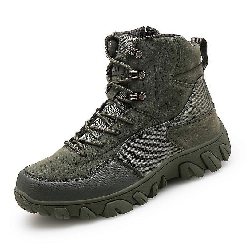 Bottes De Combat Tactiques En Cuir Noir Pour Homme - Camouflage Militaire - Haute Tige - Lacets