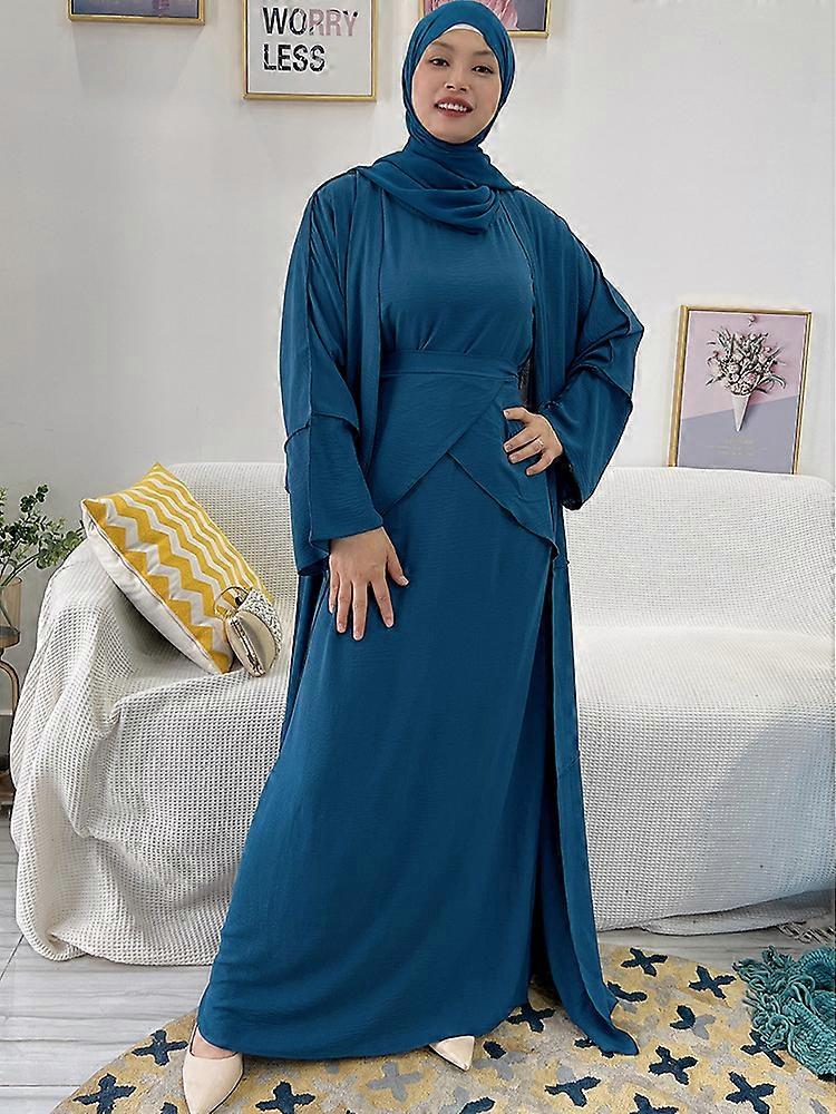 Eid Morocco Muslim Dress Women Abaya 3 Piece Set Kaftans Evening Dresses  Woman Dubai Turkey Islam Long Dress Robe Femme Vestidos | Fruugo QA