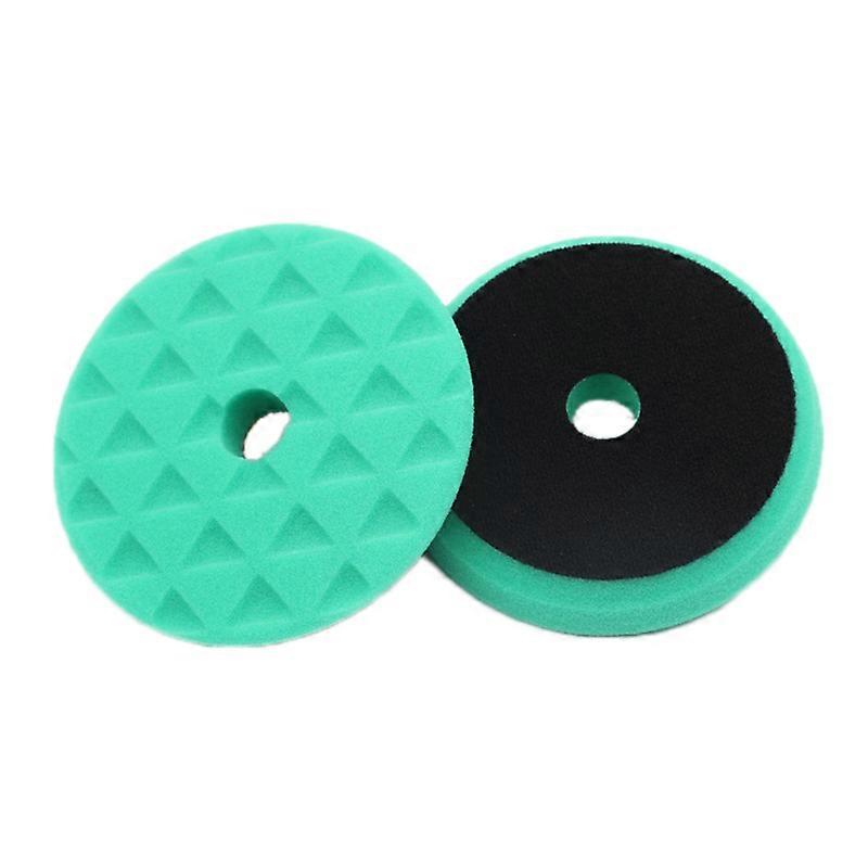 Car Polishing Pad Polisher Machine Waxing Buffing Cleaning Drill Adapter Triangle Sponge Disk 5in Blue