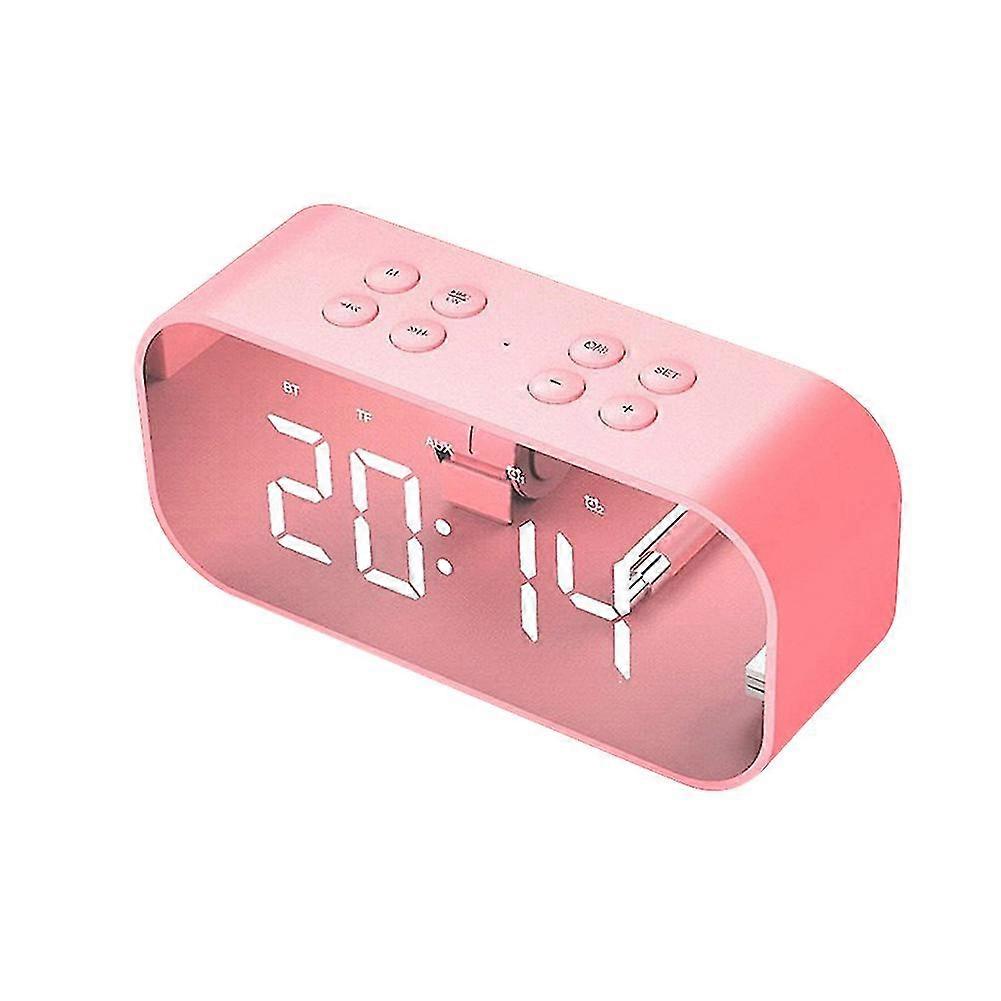 Portable Mirror Screen LED Alarm Clock Bluetooth-compatible Speaker Wireless MP3 Player