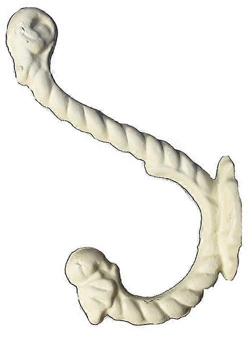 Antique White Rope Cast Iron Hooks Set of 3