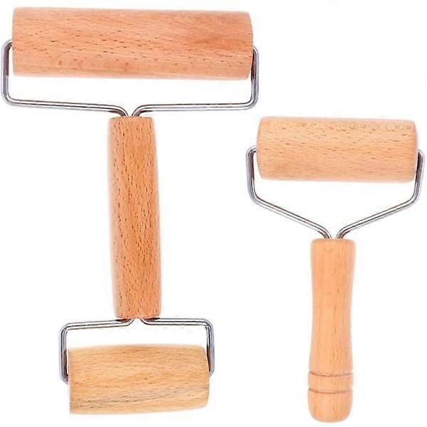 Rolling pin pizza roll dough roll T-shape and H-shape made of beech wood for baking, baking accessories, pizza (2 pcs) Elik