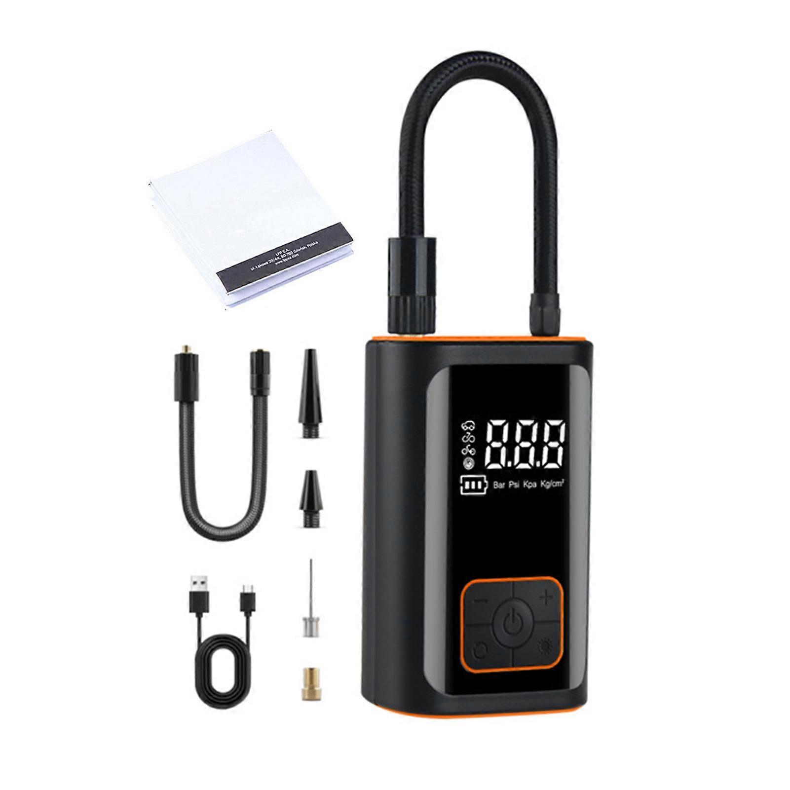 Cordless Air Pump LED Light Power Bank 3-in-1 Tire Inflator Portable Air Compressor with Digital Pressure Gauge Auto-Stop Fast Inflation for Car Motor