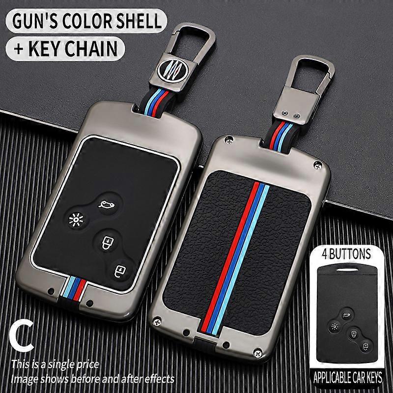 4 Buttons Alloy Car Key Case Cover for Renault Duster Captur Clio Logan Megane 1 2 3 Koleos Scenic Cover Keys Accessories JOHX