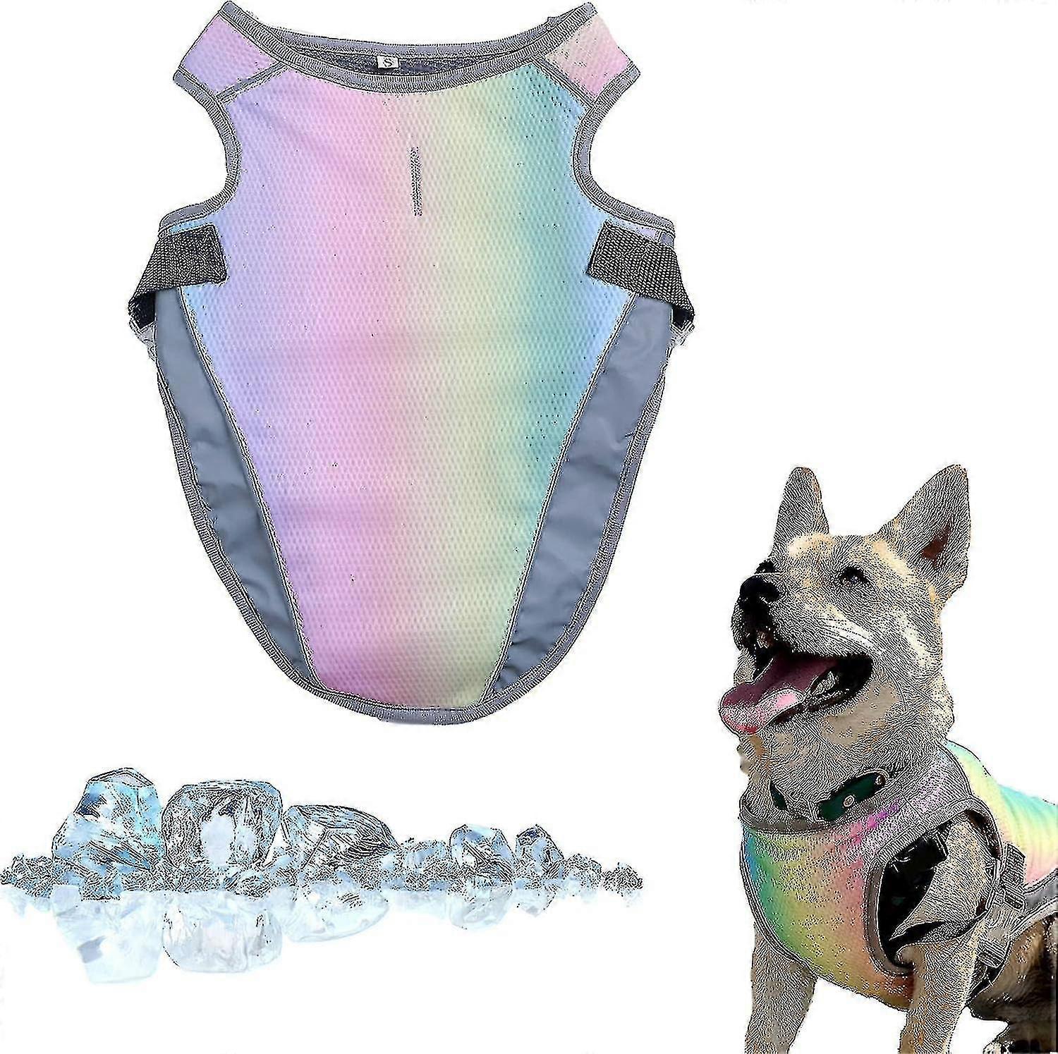 Dog Summer Cooling Vest, Dog Cooling Vest, Breathable Mesh Cooler Dog Puppy Ice Vest, Adjustable Ultra-soft For Small Medium Large Dog - Ya