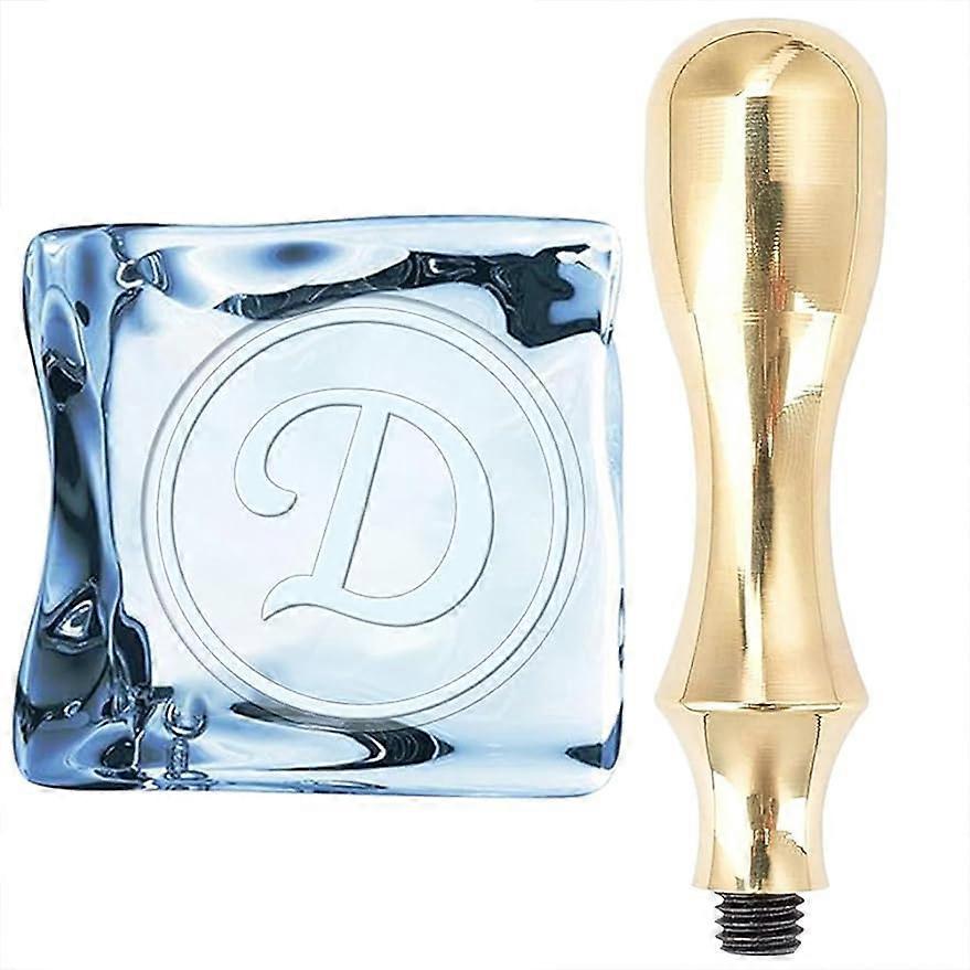 Ice Stamp D Letter Ice Cube Stamp with Removable Brass Head and Metal Handle 1.2inch Ice Branding Stamp