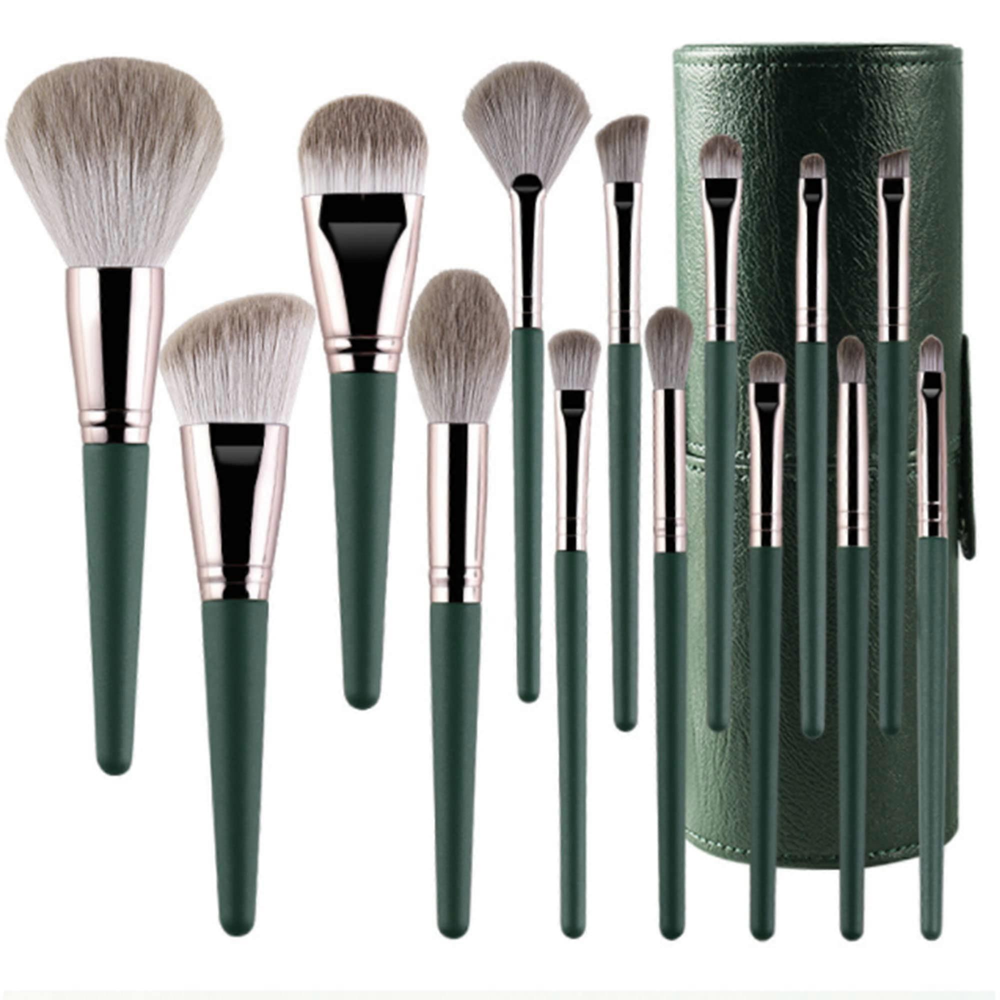 Professionele make-upborstelset (14 stuks) met stijlvolle borsteletui