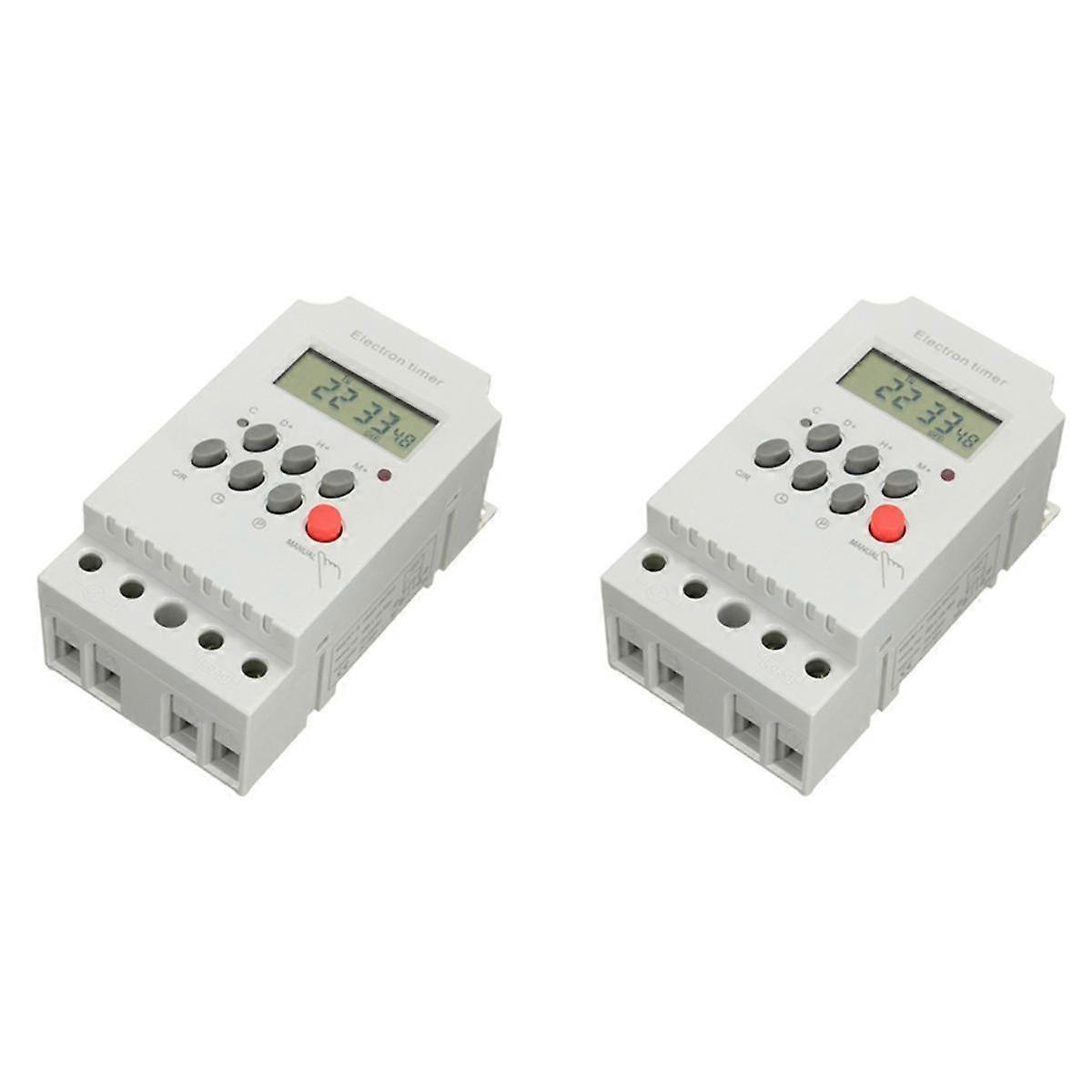 2X KG316T-II Din Rail Microcomputer Time Control Switch Time Control Timer AC220V 25A DIGITAL TIMER