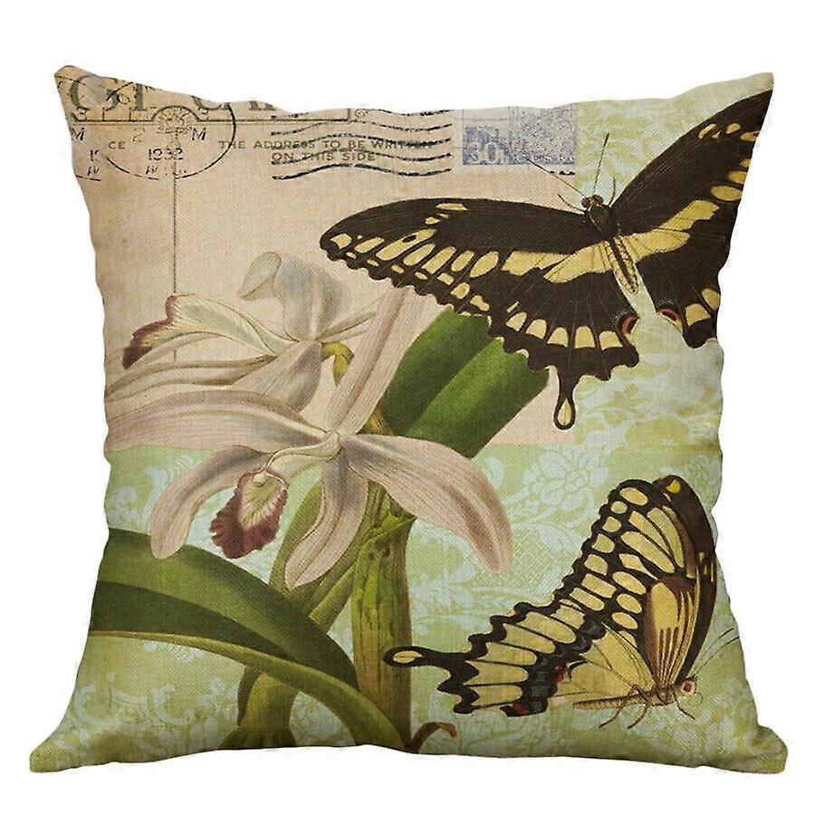 バタフライプリント枕カバーソファ車の腰スロークッションカバーホームデコレーションデザイン1153jpjcjh
