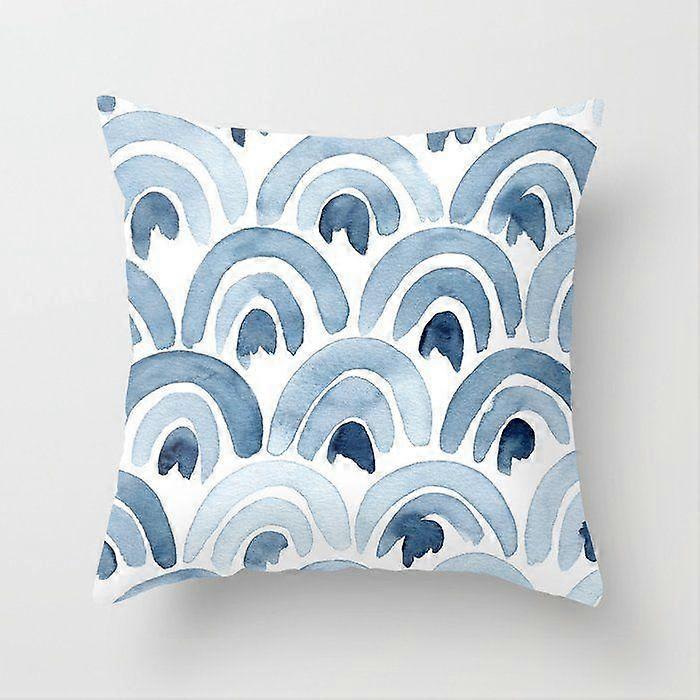 ノルディックブルー小さな新鮮な抽象的な枕カバー車のソファナプキンオフィスパーティションカーテンクッションカバー女の子の日のギフトデザイン1852jpjcjh