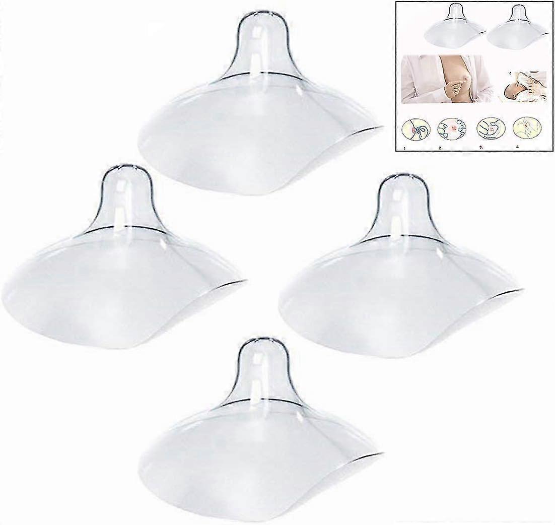 4 قطع درع الحلمة ، الاتصال الحلمة حامي الرضاعة الطبيعية Everters مع حقيبة حمل واضحة لصعوبات مزلاج أو الحلمات مسطحة أو مقلوبة