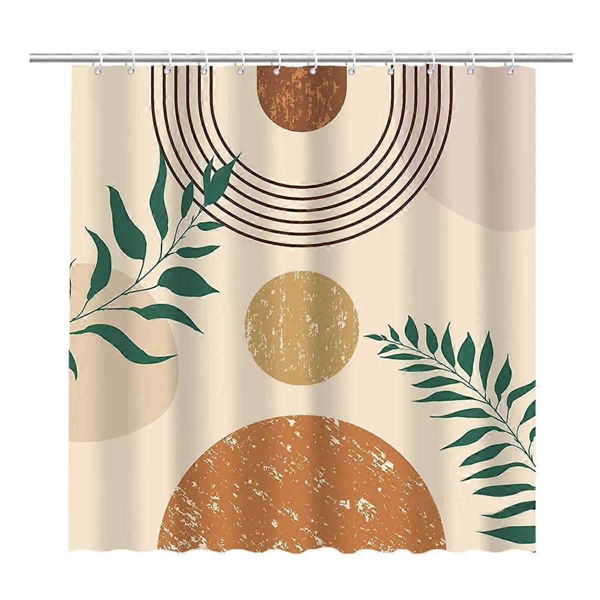 Shower Curtain Waterproof Fabric Boho Bath Curtains Home Bathroom Curtains with Hooks Accessories-C