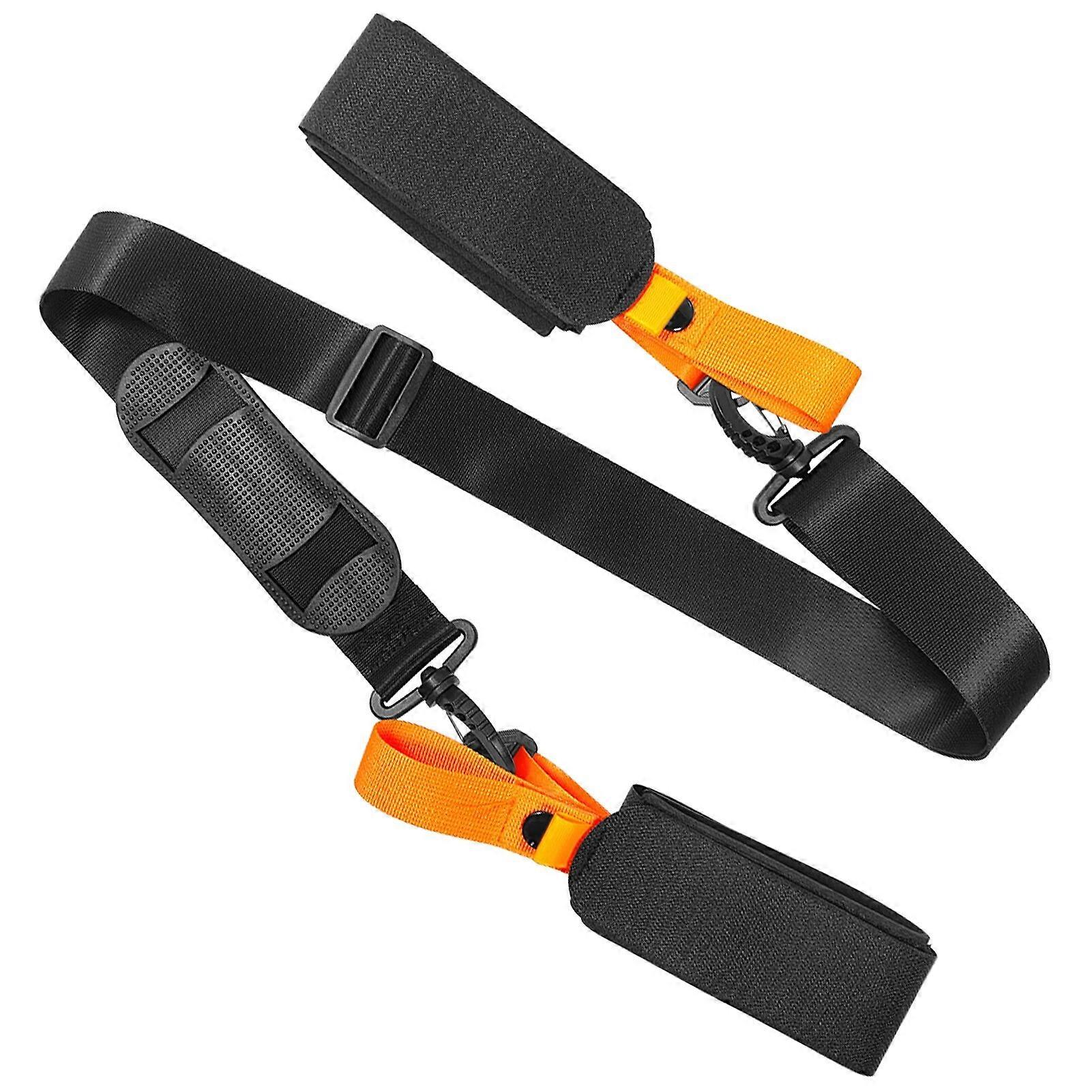 Ski Pole Carrying Strap Adjustable Ski Pole Shoulder Strap Skiboard Fixed Strap with Ant-Slip Pad Nylon Skiing Bag For Ski board