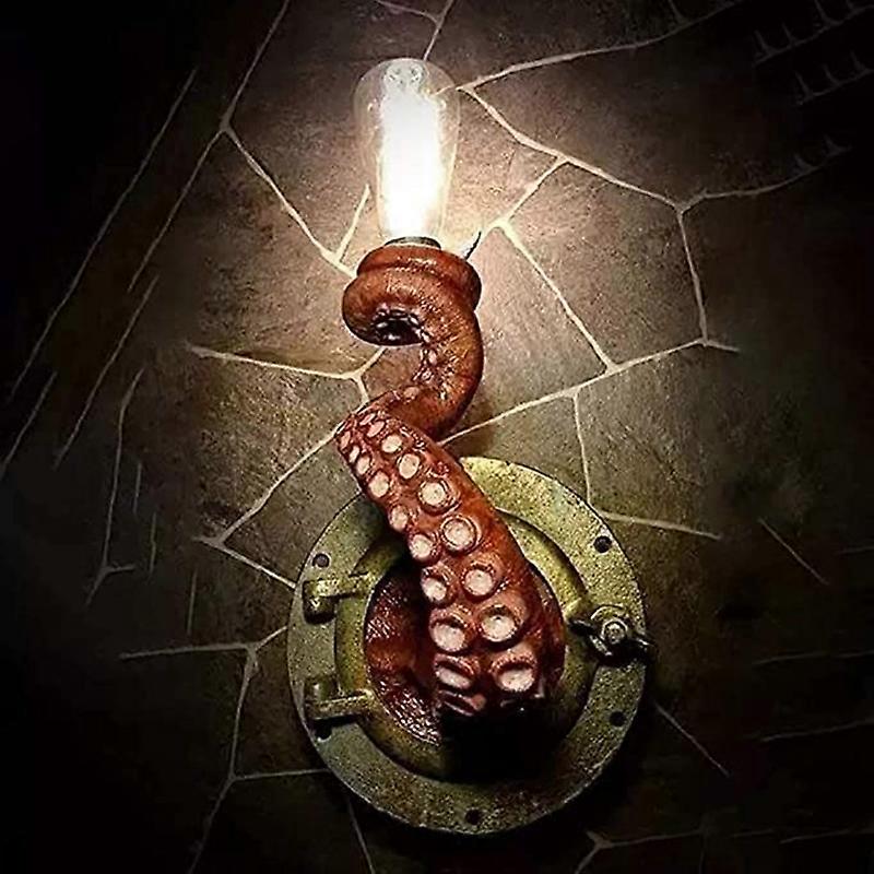 Retro Octopus Electric Light Tentacle Monsters with Bulbs Hanging on Wall