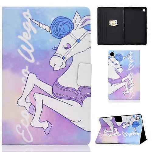 For Samsung Galaxy Tab A9 Electric Pressed Colored Drawing Flip Leather Tablet Case