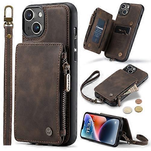 For iPhone 15 CaseMe C20 Multifunctional RFID Leather Mobile Phone Case