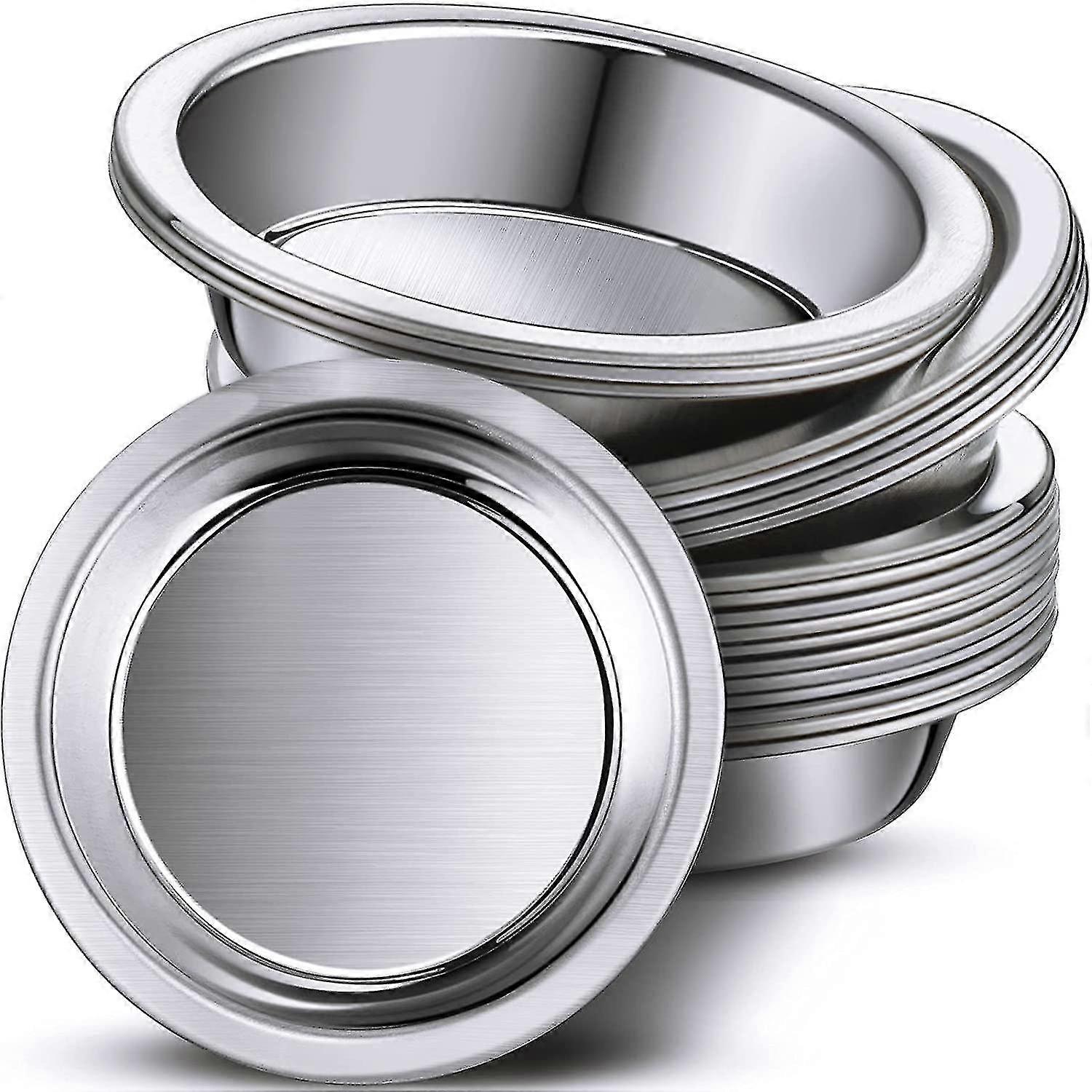 48pcsペイントパレットセットステンレス塗料パレット小ラウンドペイントトレイアーティスト水彩金属