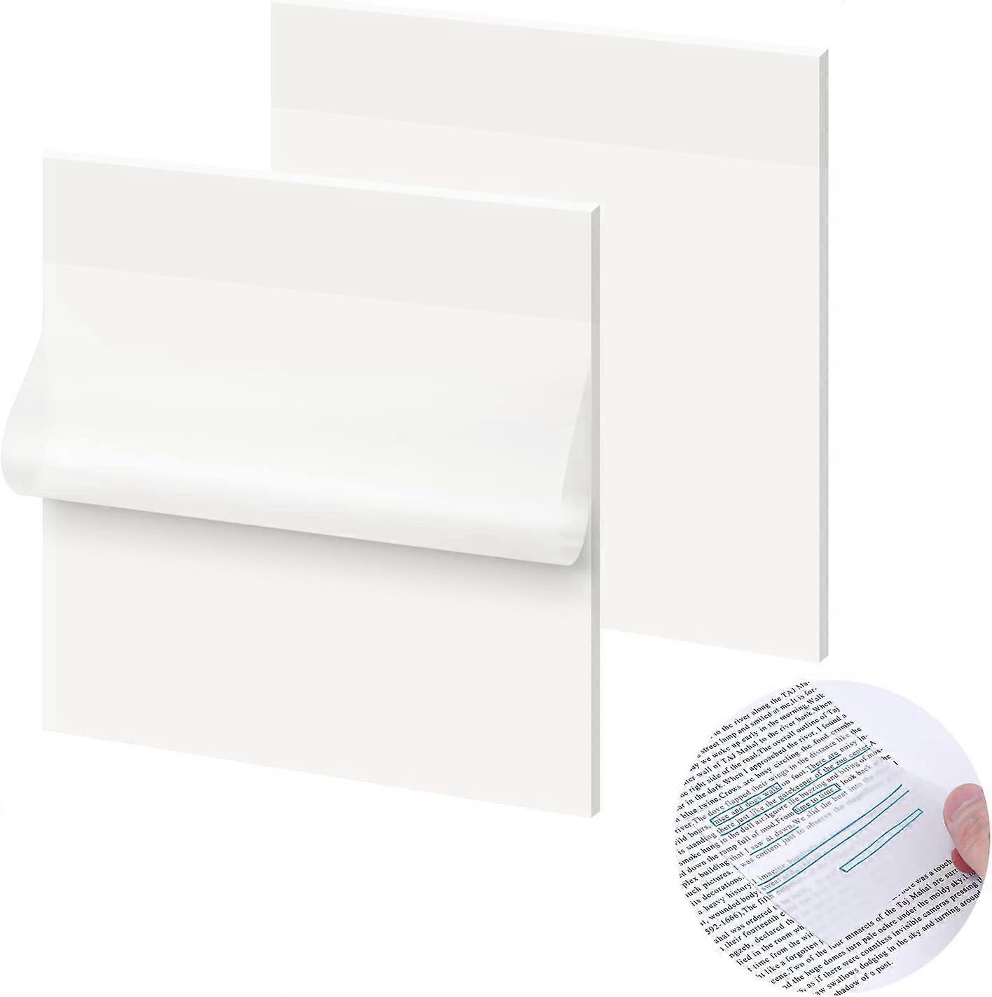 Clear Sticky Notes Post Sticky It Notes, Clear Waterproof Sticky Notes Sheets, 7.5 x 7.5 cm Repeatable Use, For Offices, Households and Students 100 P