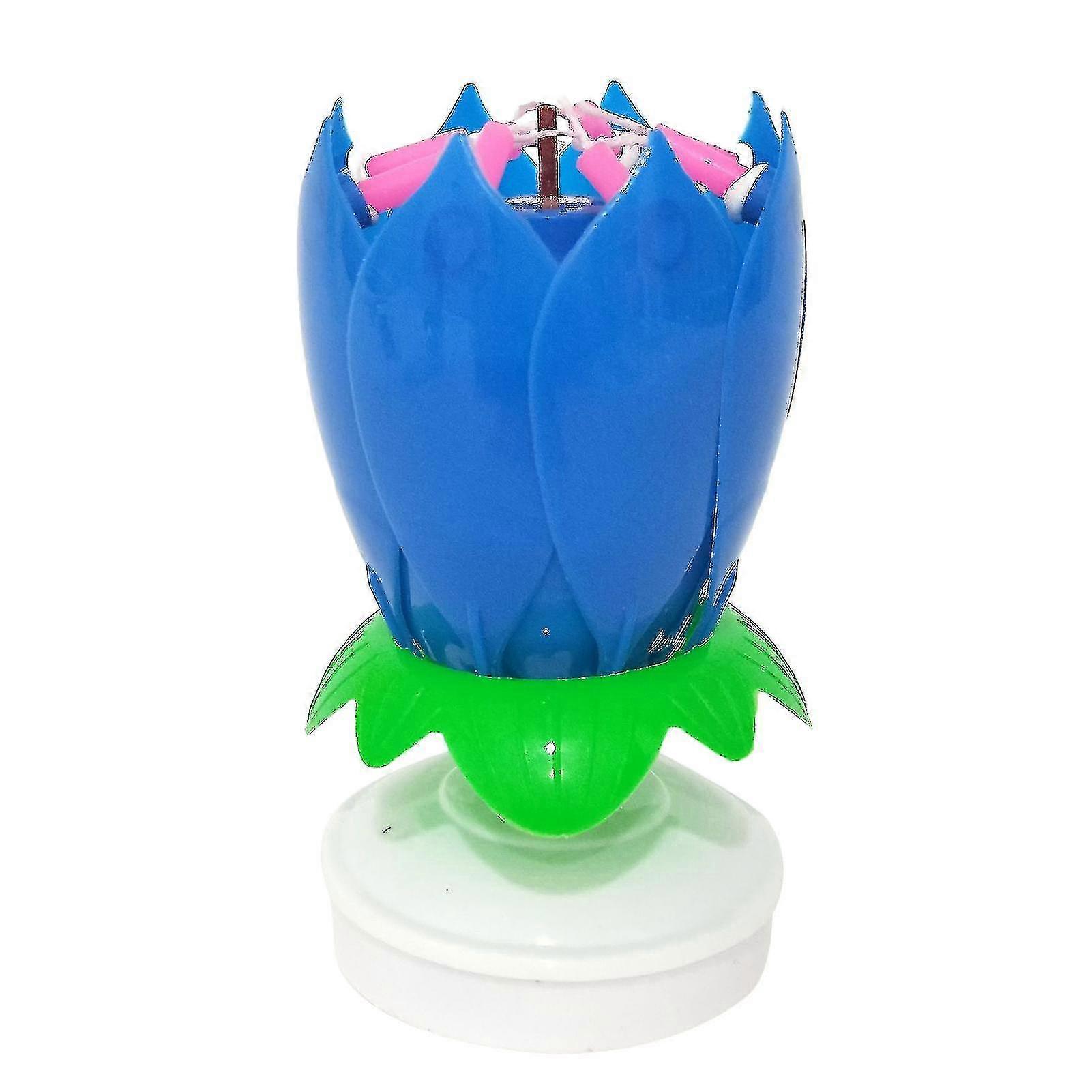 Bougie d'anniversaire magique, bougies d'anniversaire musicales, gâteau d'anniversaire rotatif en forme de fleur de lotus, jouet pour-xinhan
