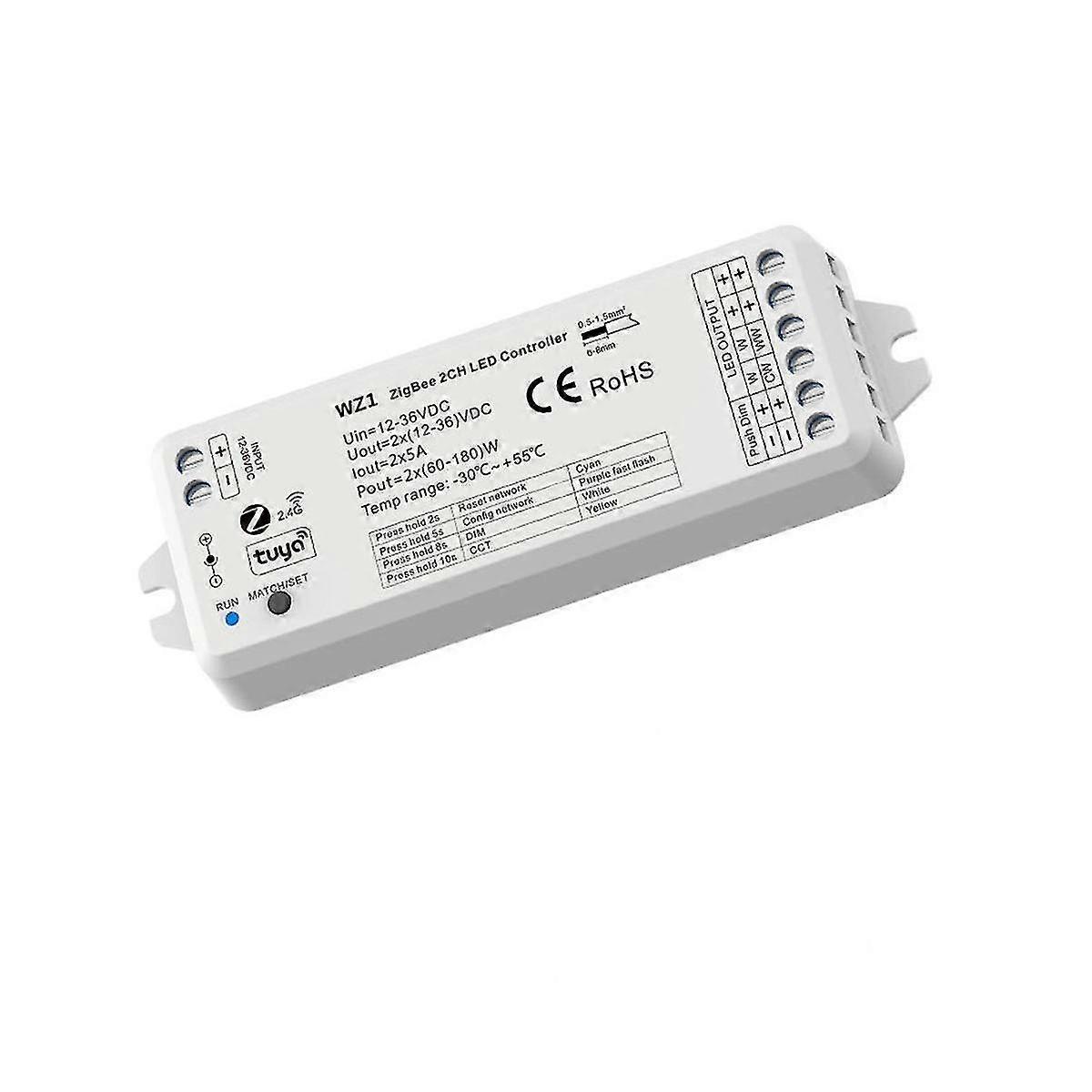 Wz1 Zigbee Or Rf 2ch Led Controller Dc12-36v 24v Tuya App Cloud Wireless Remote Control 2 Channels