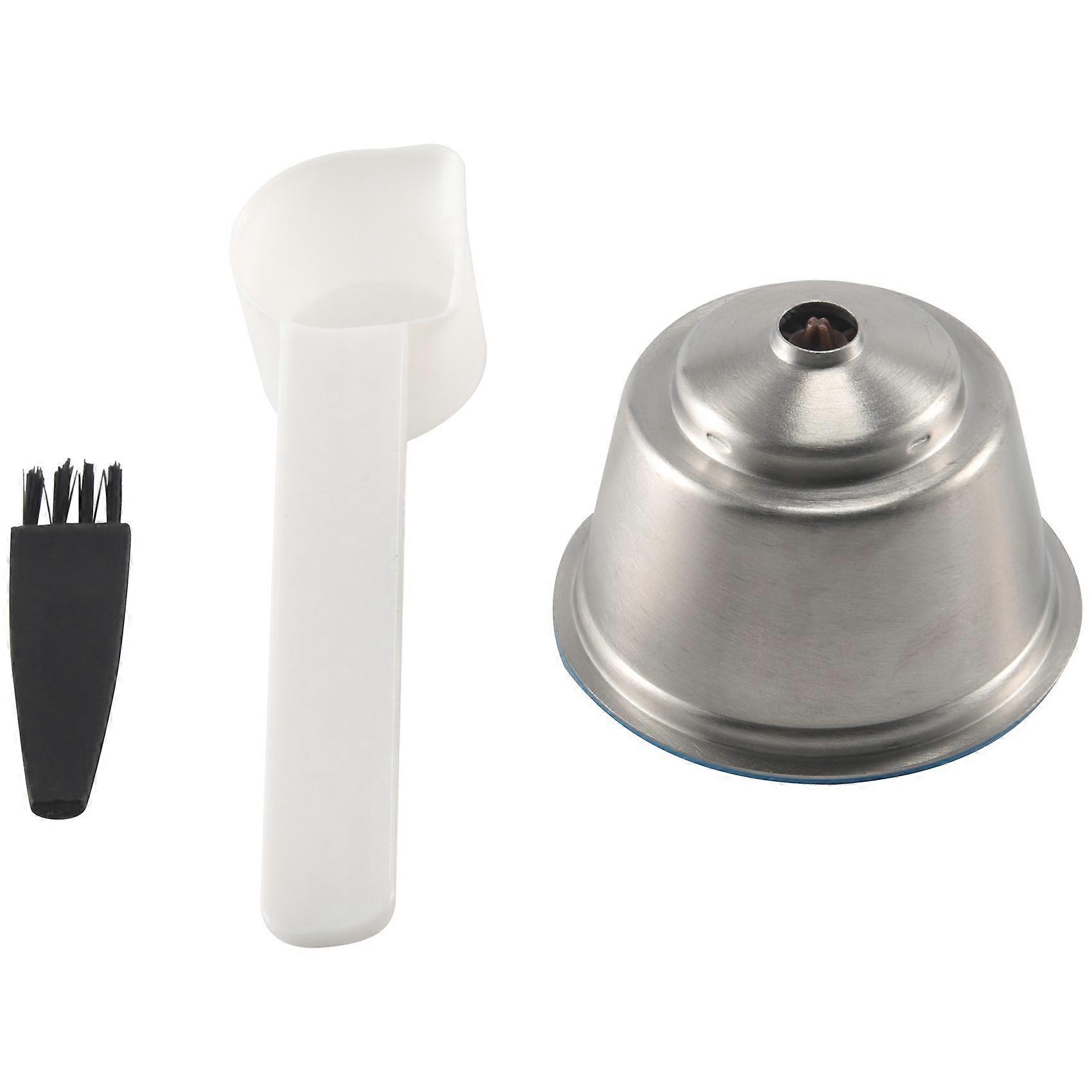 Capsula riutilizzabile per -Gusto, filtro da caffè in acciaio inossidabile per /-Gusto Set (con cucchiaio e pennello)