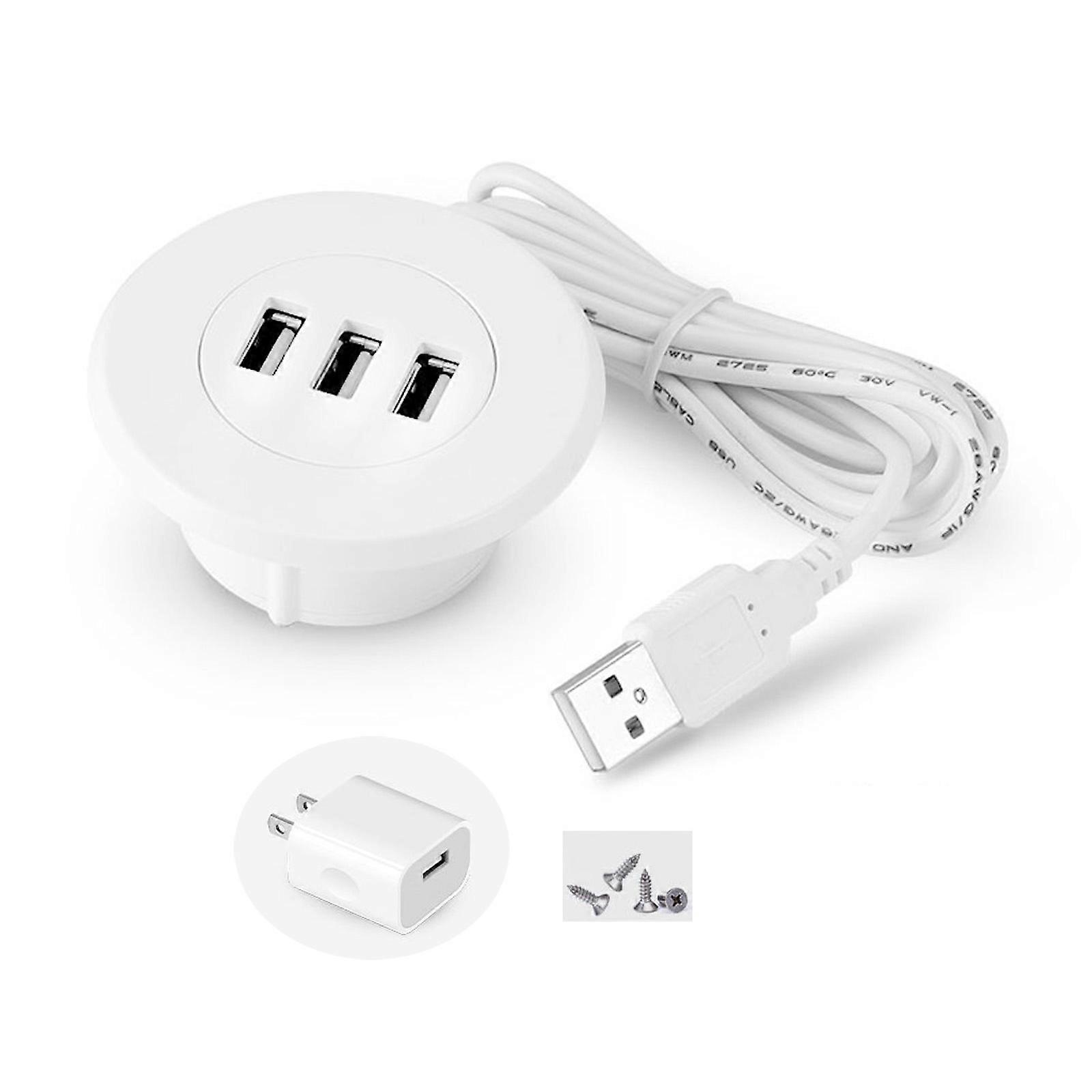 Desktop Power Grommet with USB 2 Inch Desk Hole Power Socket Charging Station