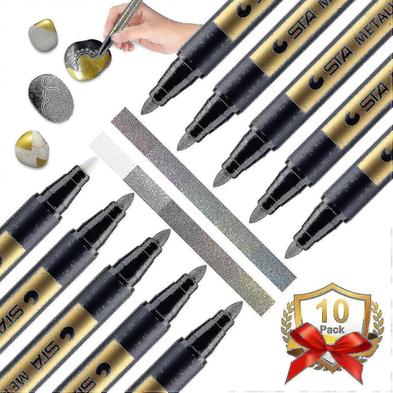 10 Colors Metallic Marker Pens Metallic Pens On Any Surface-paper Glass Plastic Ceramic Pottery