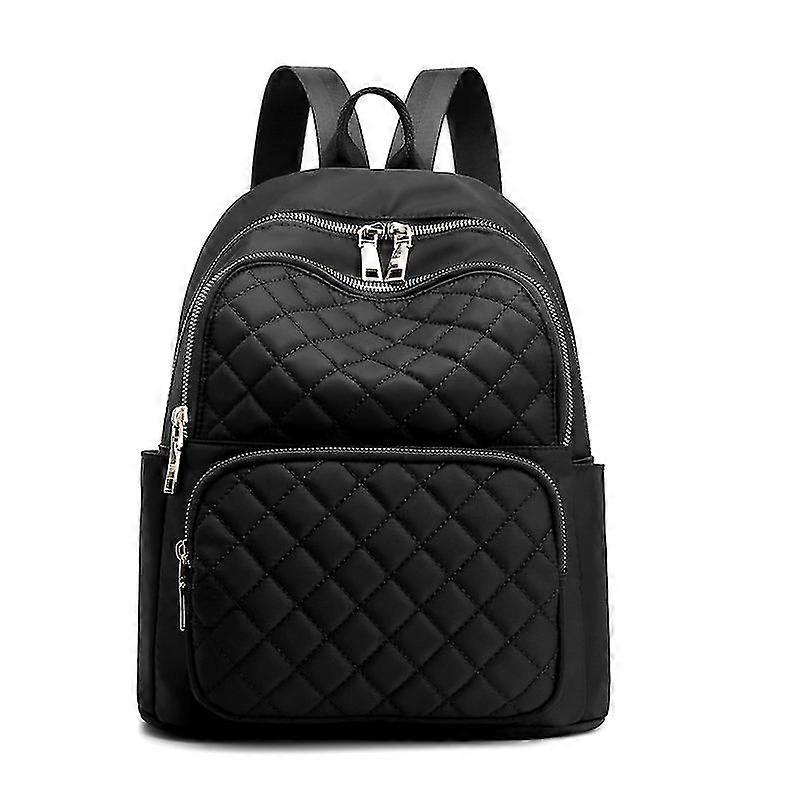 Zaino alla moda leggero in nylon casuale zaino antifurto Spala da viaggio per spalla-spala per donne e ragazze Nero