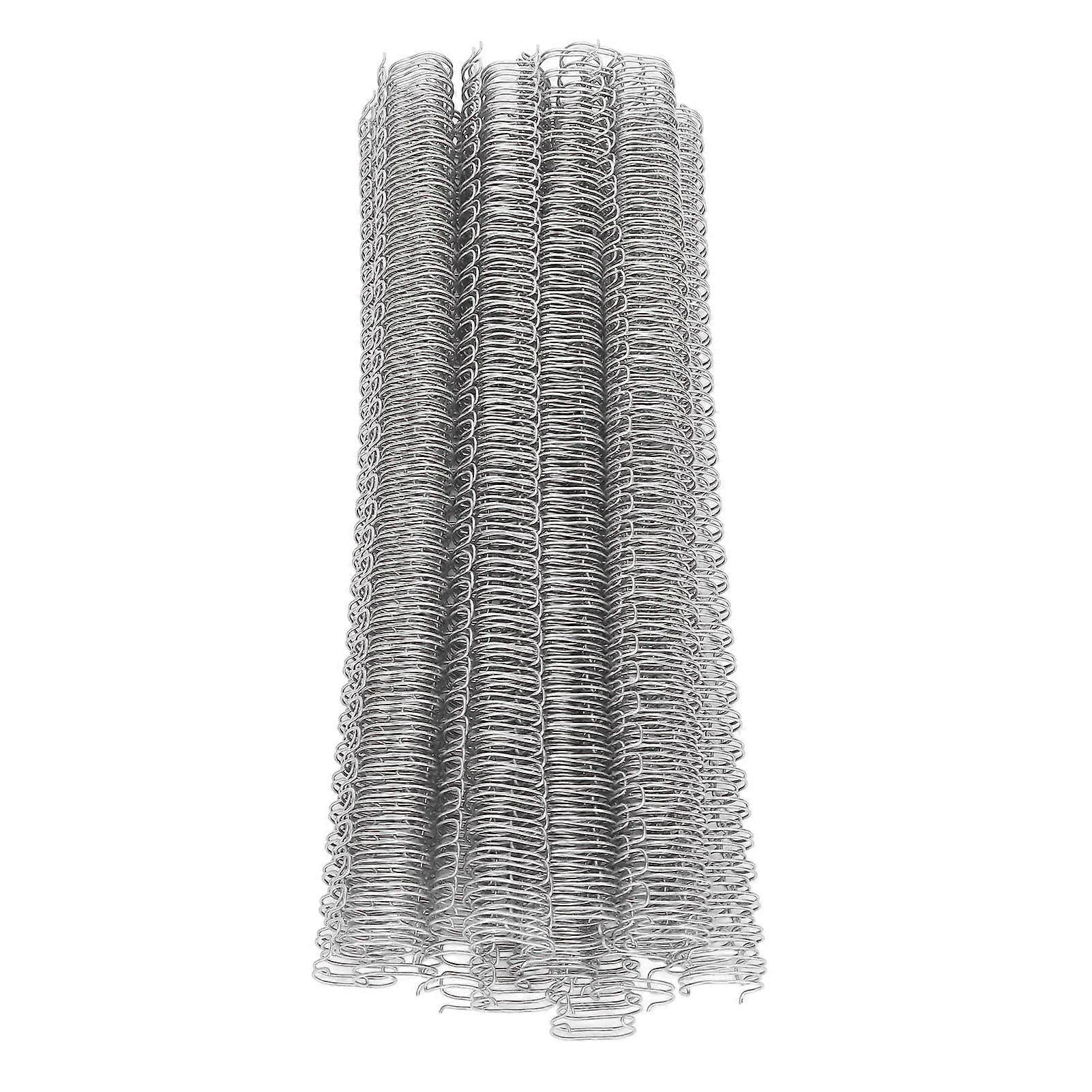 Double Loop Wire Binding Spine 1/2in Diameter 34 Loop 3:1 Pitch 100 Sheets Capacity Iron Wire Binding Ring Silver
