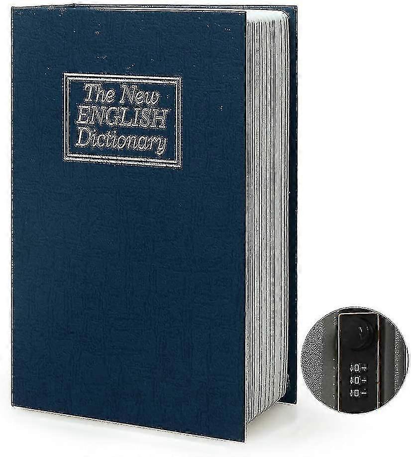 Small Sized Diversion Dictionary Secret Safe Can With Security Combination Lock (password, Blue)
