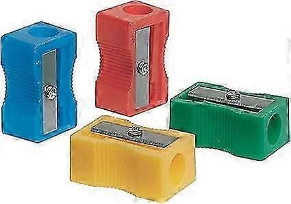 Plastic Pencil Sharpener Single Hole Assorted Colors (10 Pack)