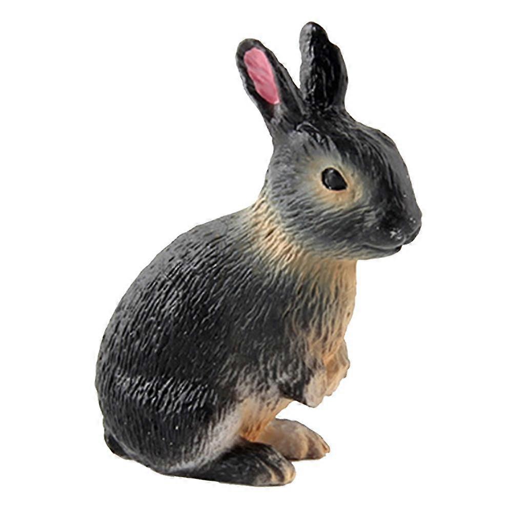 Realistisk Kanin Figur Zoo Farm Dyr Model Undervisning Legetøj Bordplade Indretning sort gul squatting