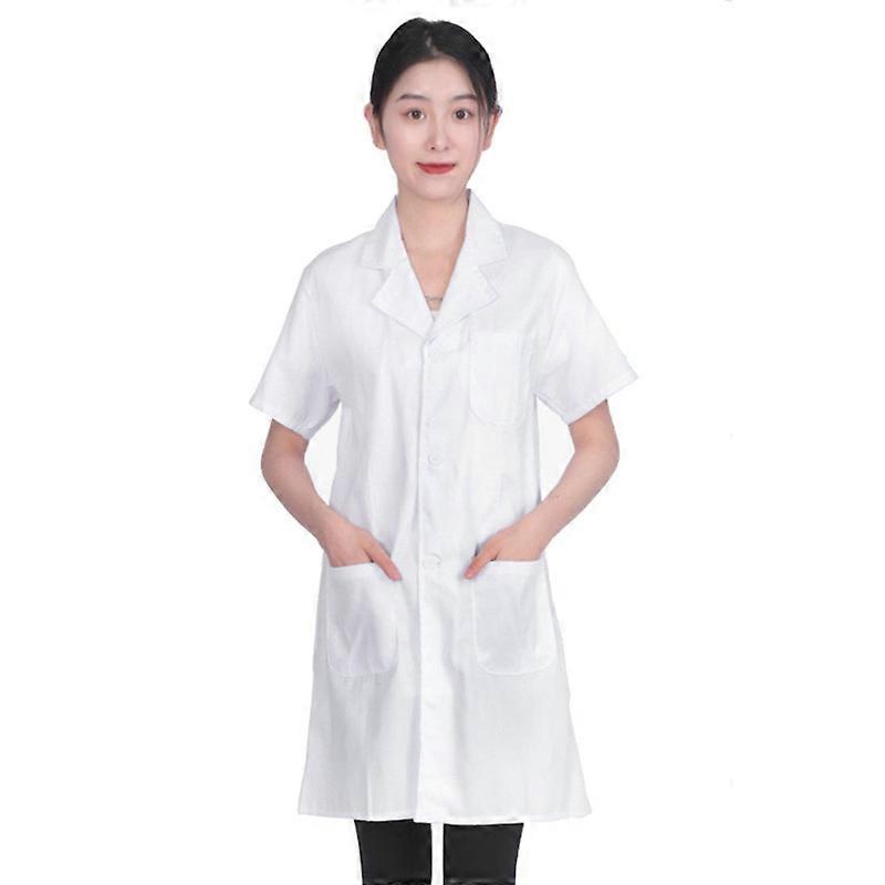 Damen Herren Weiße Laborkittel Doktor Arbeitskleidung - Unisex Lab Coat Scrubs Erwachsenenuniform