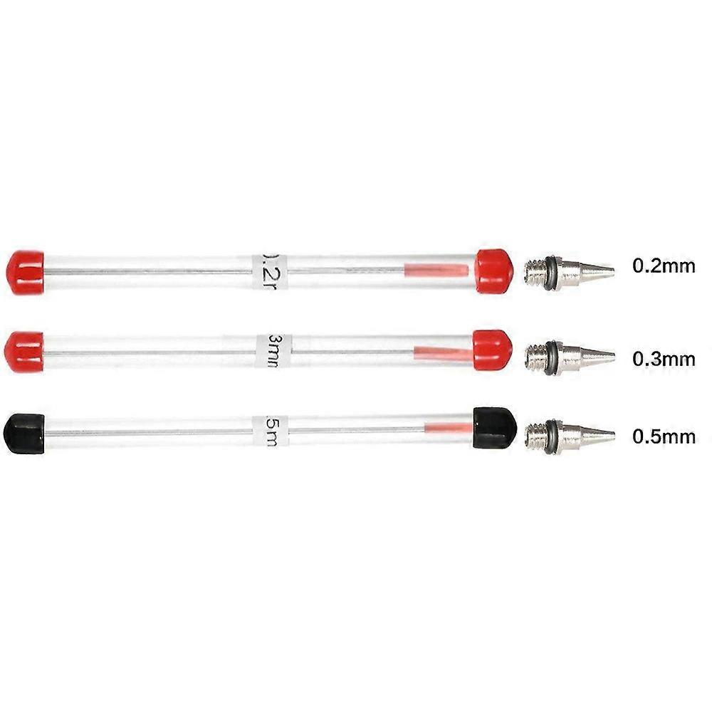 0,2 / 0,3 / 0,5 mm Náhradné diely ihly trysky Airbrush pre airbrushes Model striekacej pištole Striekanie farieb postrekovač Príslušenstvo