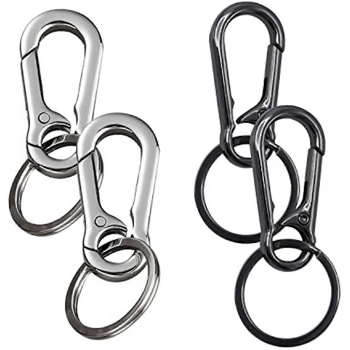 4 Pieces Key Ring Carabiner Metal Keychain Removable Carabiner Hook Anti-Rust Carabiner Metal Carabiner for Hanging in Backpack Travel Camping