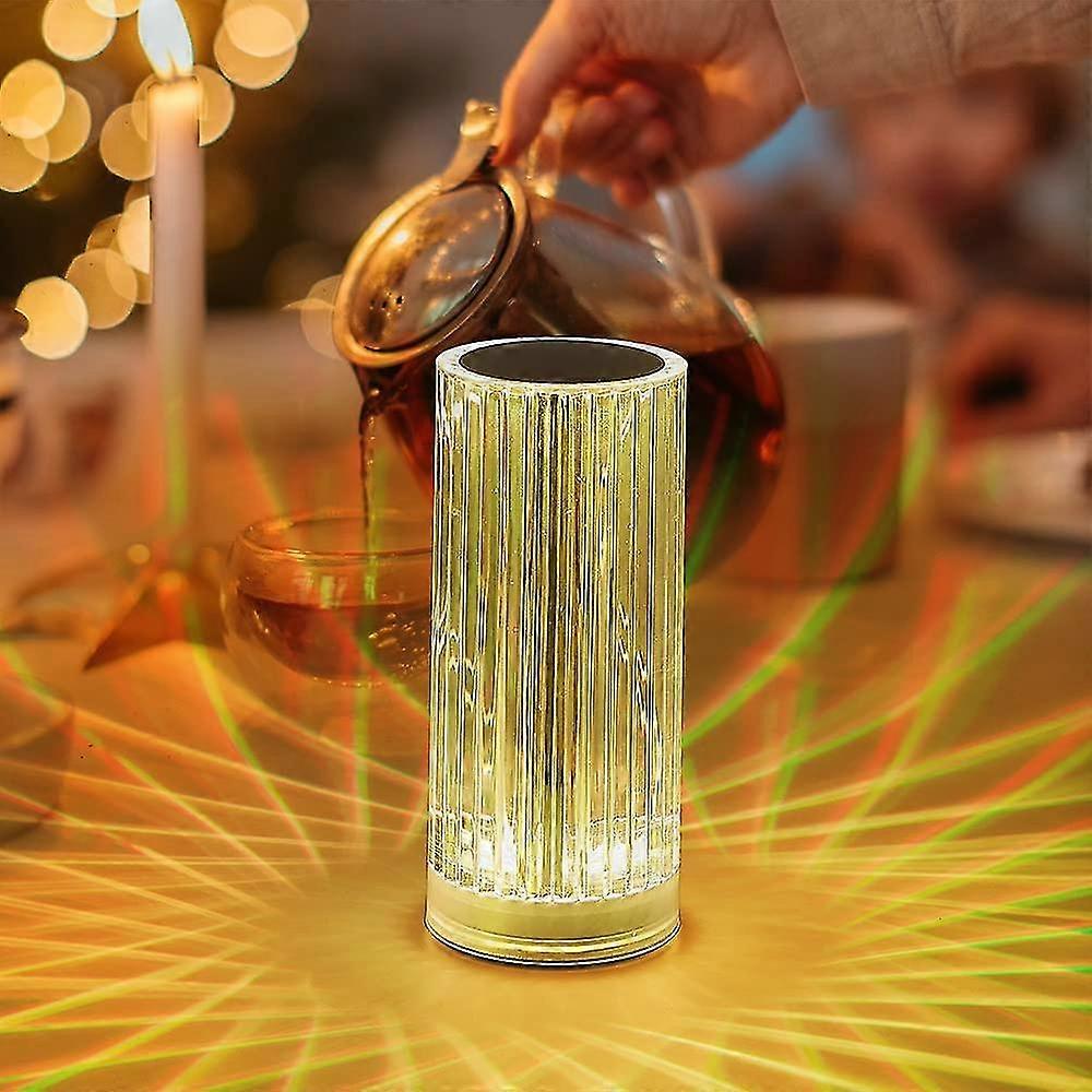Lampe de table en cristal acrylique 16 couleurs, veilleuse à atmosphère, lampes décoratives à télécommande tactile avec 4 modes clignotants