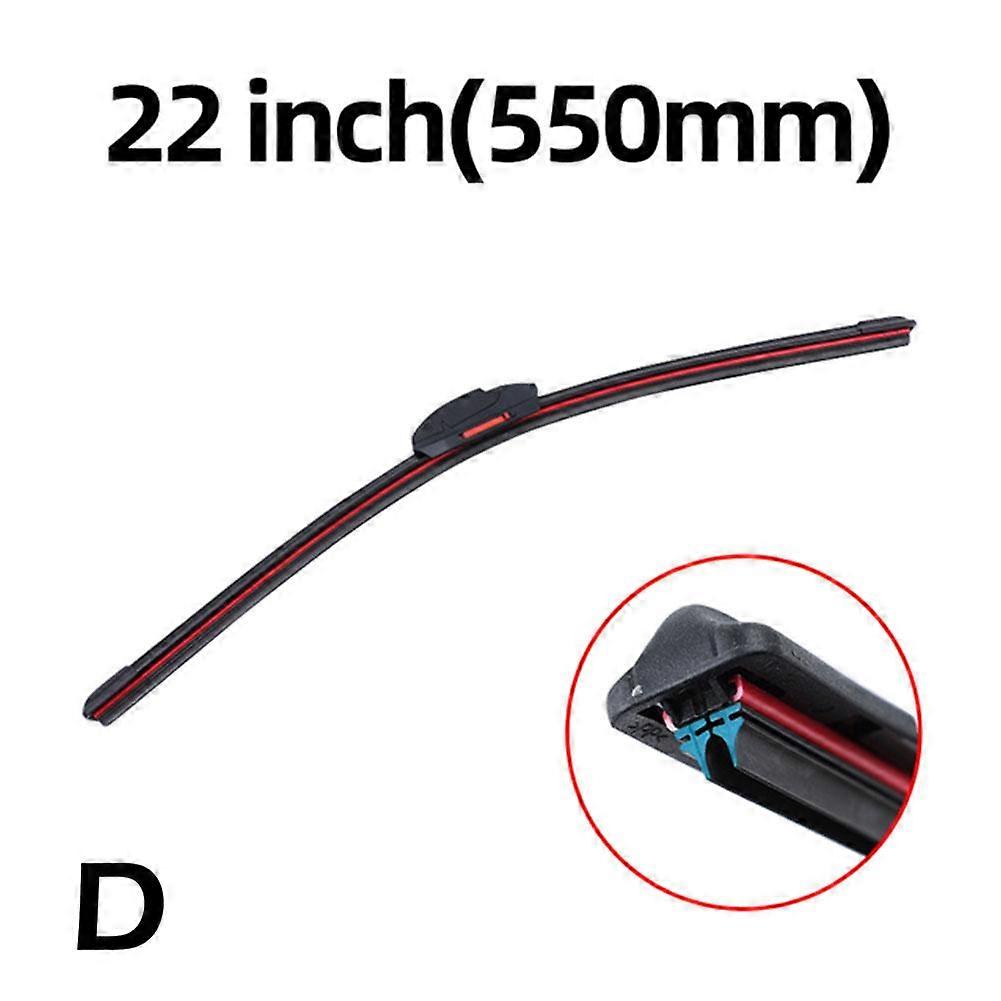Universal Car Wiper Mute Car Front Windshield Wiper Soft Double Rubber Strip Windscreen Wipers Double Soft Bracketless Frameless