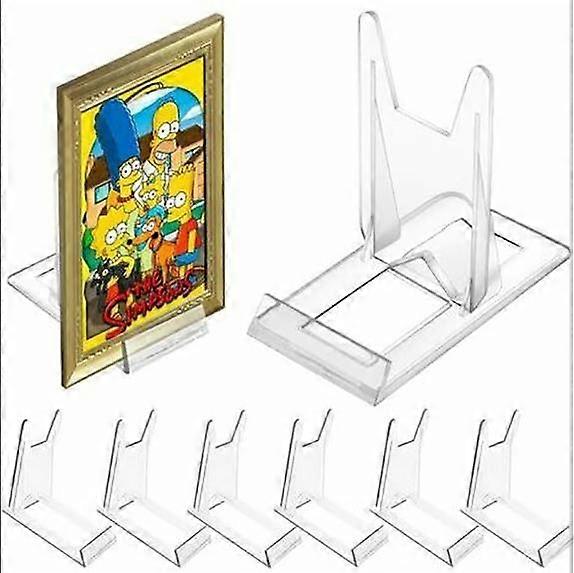 6 PCS Plastic Easel Stand 11.5611cm Durable Clear Easel Coin Holder Removable Display Stands for Plate Photos Cards Mobile Phone Magazine Tableware