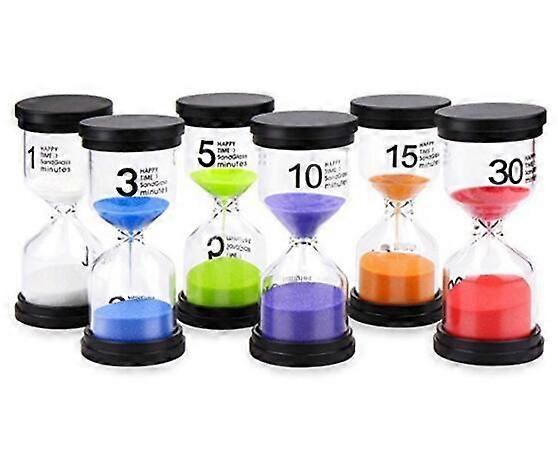 1/3/5/10/15/30min Sand Clock Sandglass Clepsidră Timer 6 Buc / set