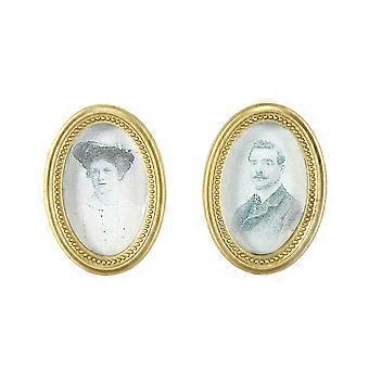 2 st/set dockhus miniatyr oval ram bild foto dockhus gör-det-själv tillbehör