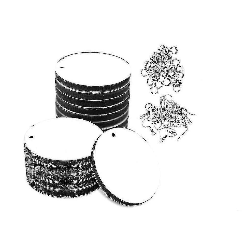 50pcs Round Sublimation Earrings With Earring Hooks And Jump Rings Unfinished Heat Transfer Earring