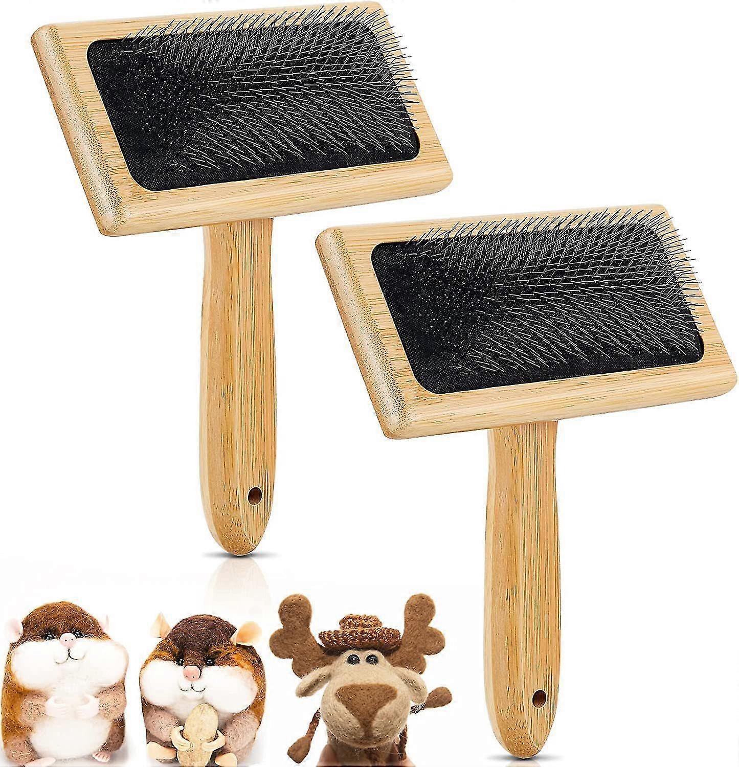 2 Pcs Wool Carders,Hand Carders for Wool, Carding Brushes for Needle Felting Wool