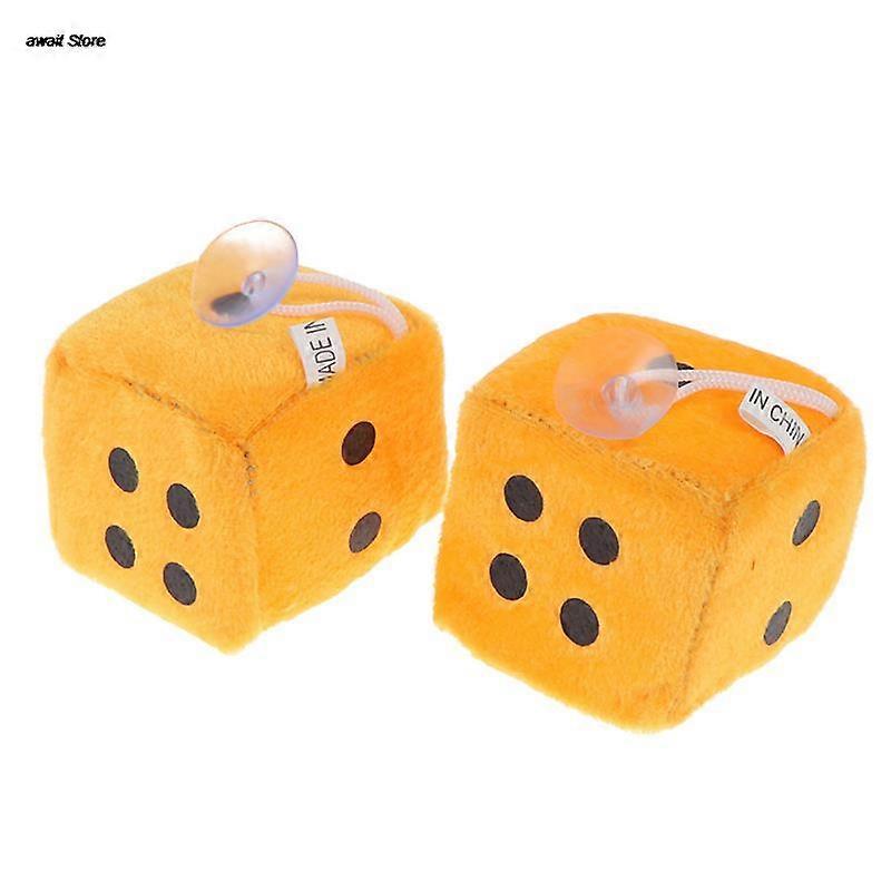 New 1 Pair Auto Car Fuzzy Dice Dots Rear View Mirror Hanger Decoration Car Styling Interior Accessorie