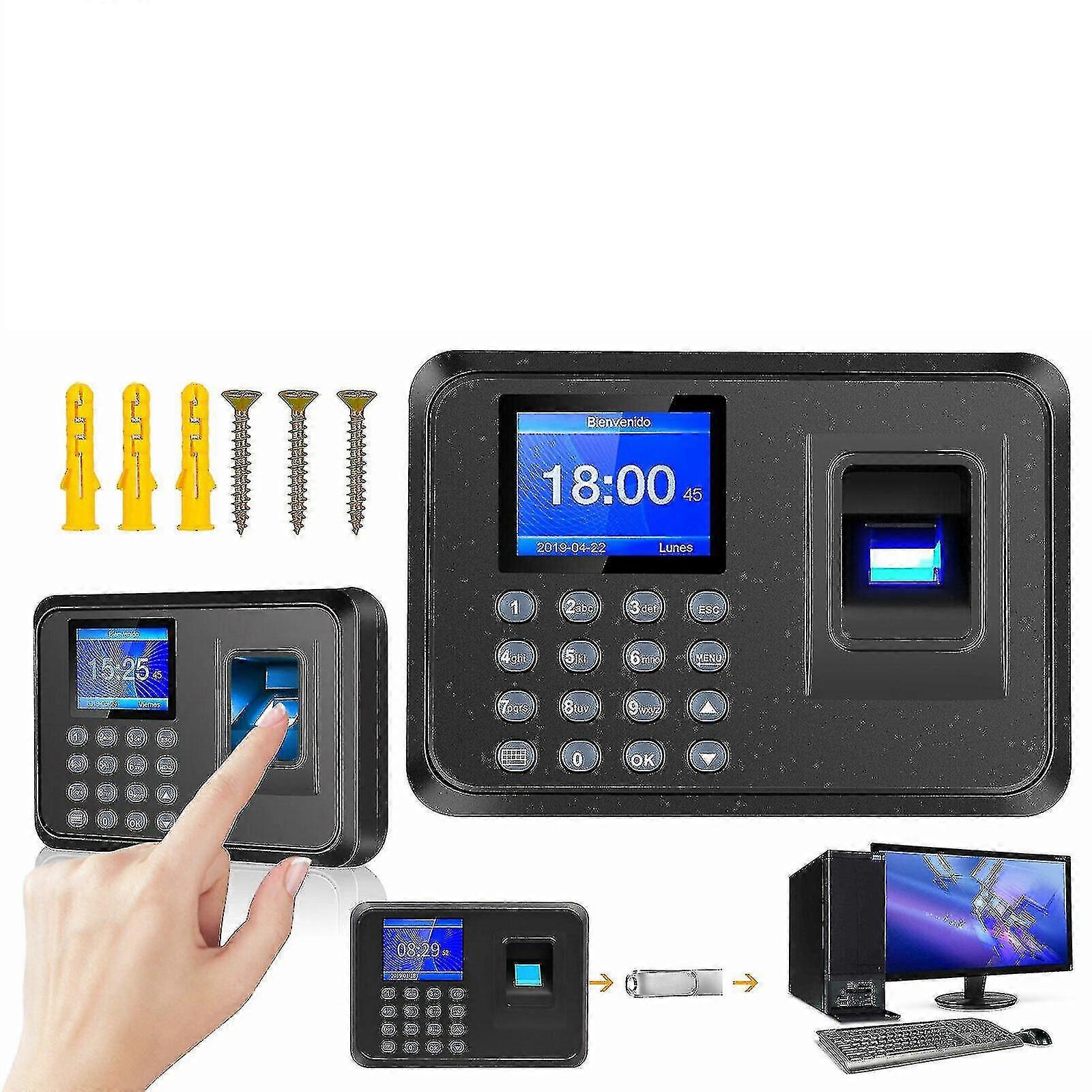 Zegar czasu pracy z czytnikiem linii papilarnych Automat do meldowania się - technologia ICD